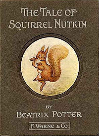 The Tale of Squirrel Nutkin book cover. Beatrix Potter.
